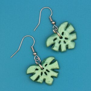 Monstera Leaf Dangle Earrings