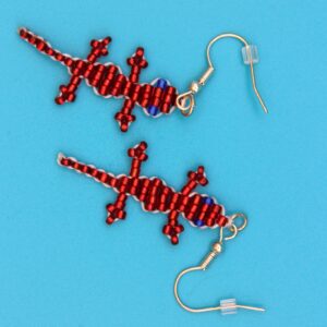 Beaded Lizard Dangle Earrings